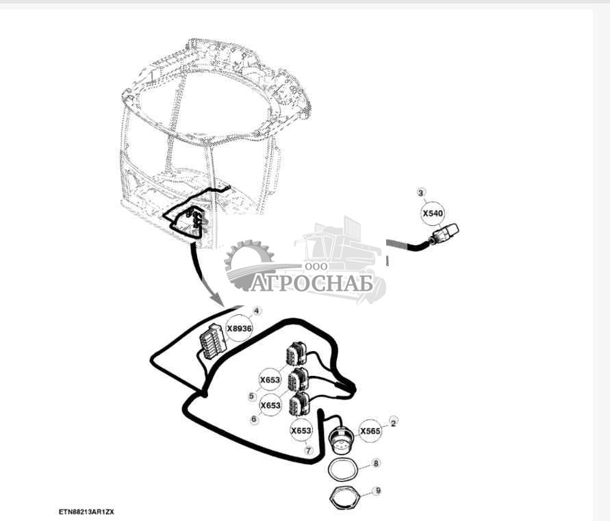 Жгут проводов, модуль 2 питания кабины 